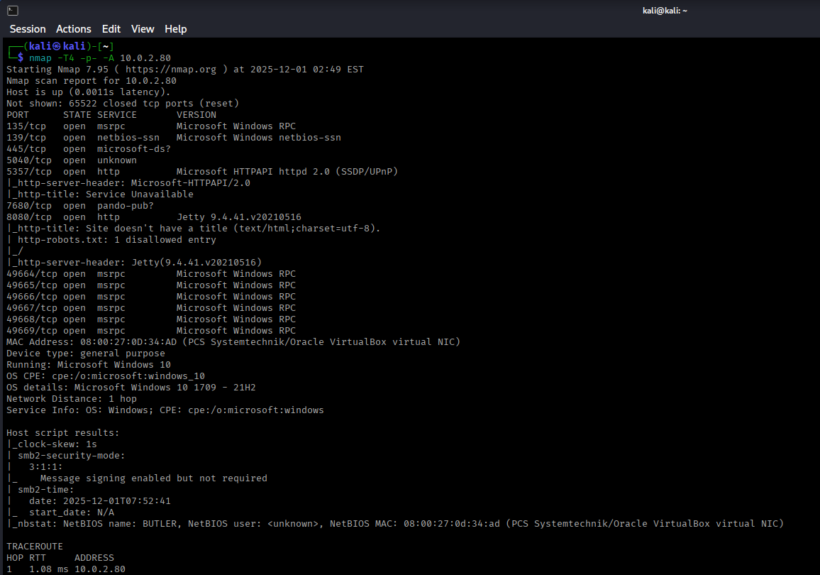 Nmap Scan Results